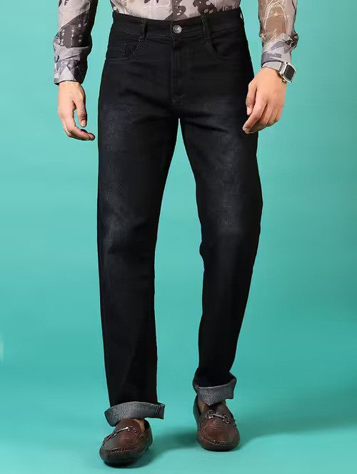 Men Washed mid rise jeans