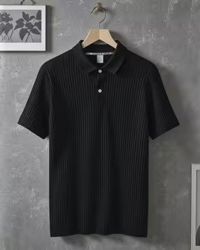 Men Navy Blue Regular Fit Polo T-shirt