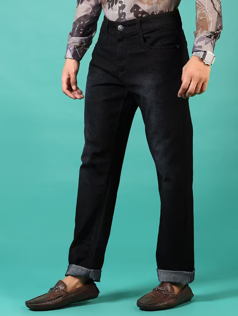 Men Washed mid rise jeans